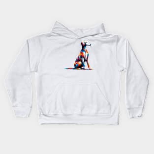 Graceful Sloughi in Vibrant Splash Art Style Kids Hoodie